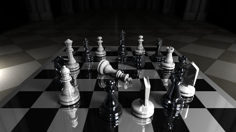 HD wallpaper: Fantasy Chess Art, white and black chess set, Artistic, 3D,  Game