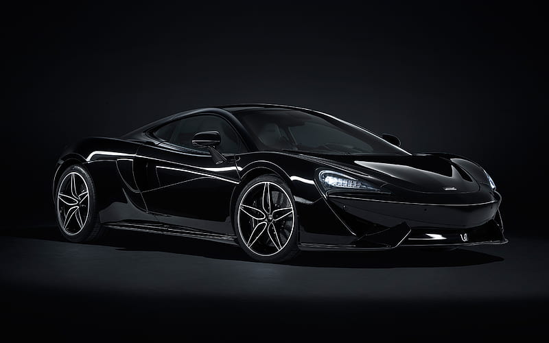 McLaren 570GT MSO, 2018, Black Collection, black sports car, tuning 570GT, exterior, front view, new black 570GT, British sports cars, McLaren, HD wallpaper
