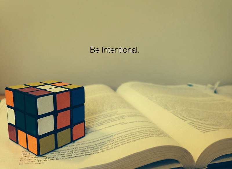 Be Intentional, art, book, cube, filter, inspire, nice, rubics, HD wallpaper
