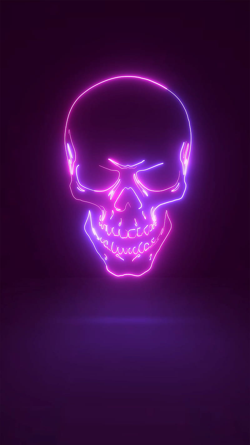 Neon skull w, 3d, diseños, dibujos, resplandor, luces, neón, calaveras,  Fondo de pantalla de teléfono HD | Peakpx