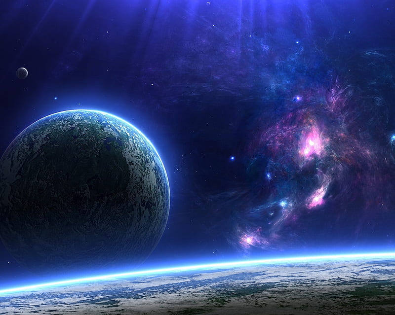 Outer Space, earth, galaxy, planet, HD wallpaper