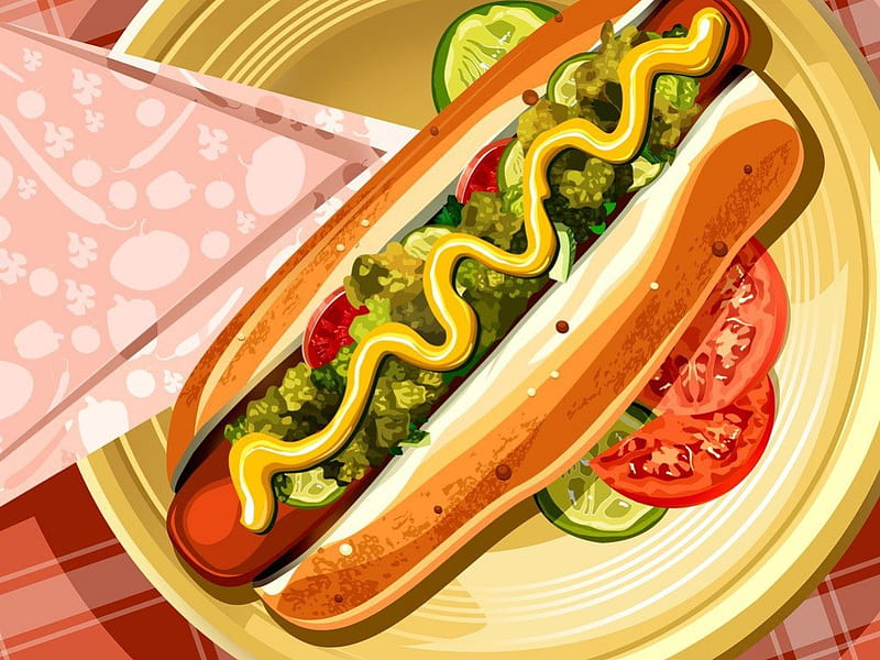 Hot Dog: An American Classic, hot dog, american, food, wiener, HD wallpaper
