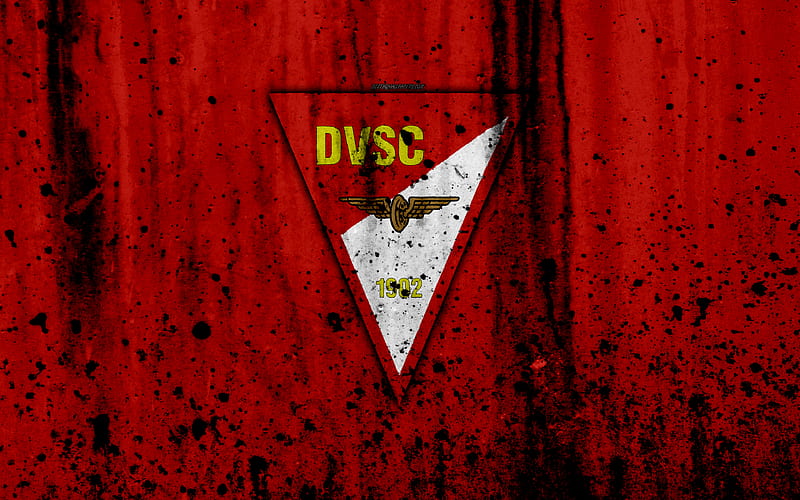 FC Debreceni VSC, FC Hungarian football club, DVSC, grunge, stone texture, NB I, Hungarian football league, Debrecen, Hungary, HD wallpaper