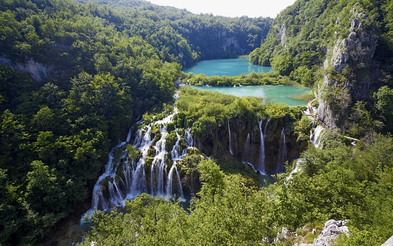 Waterfall in Croatia, waterfall, Croatia, nature, Southern Europe, HD wallpaper