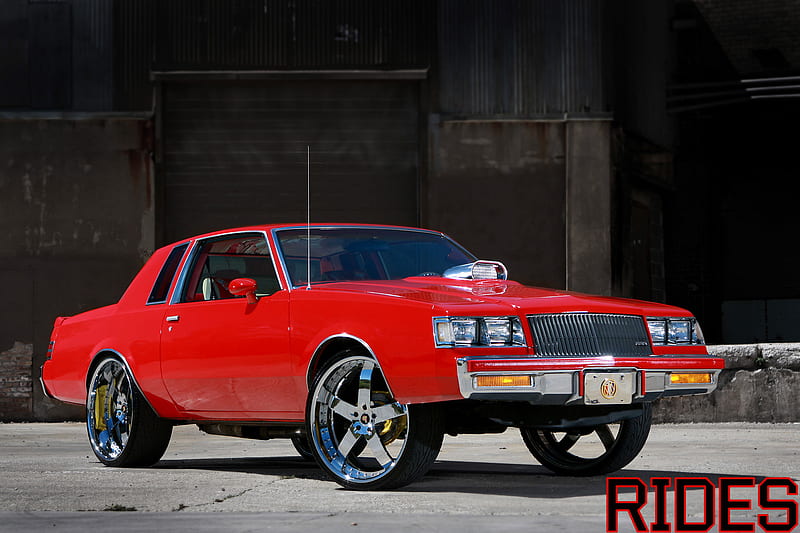 Buick-Regal, gm, red, 1987, custom wheels, HD wallpaper