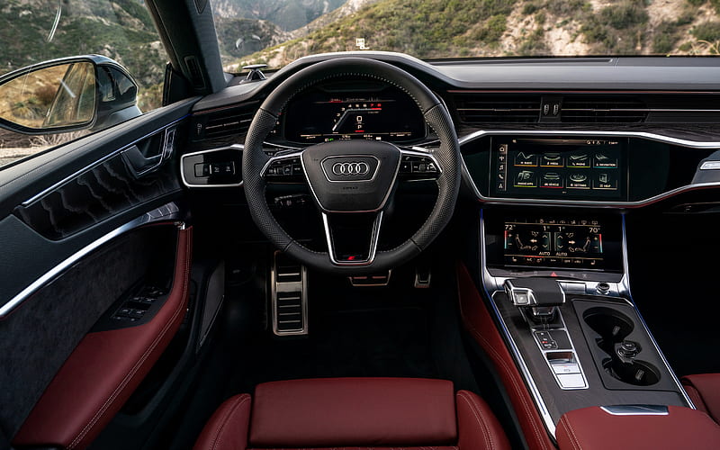 2020, Audi S6, interior, inside view, front panel, new S6 2020, S6 interior, german cars, US-version, Audi, HD wallpaper