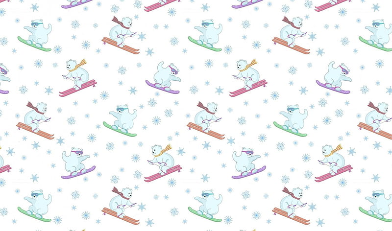 Winter texture, pattern, texture, paper, white, polar bear, blue, winter, HD wallpaper