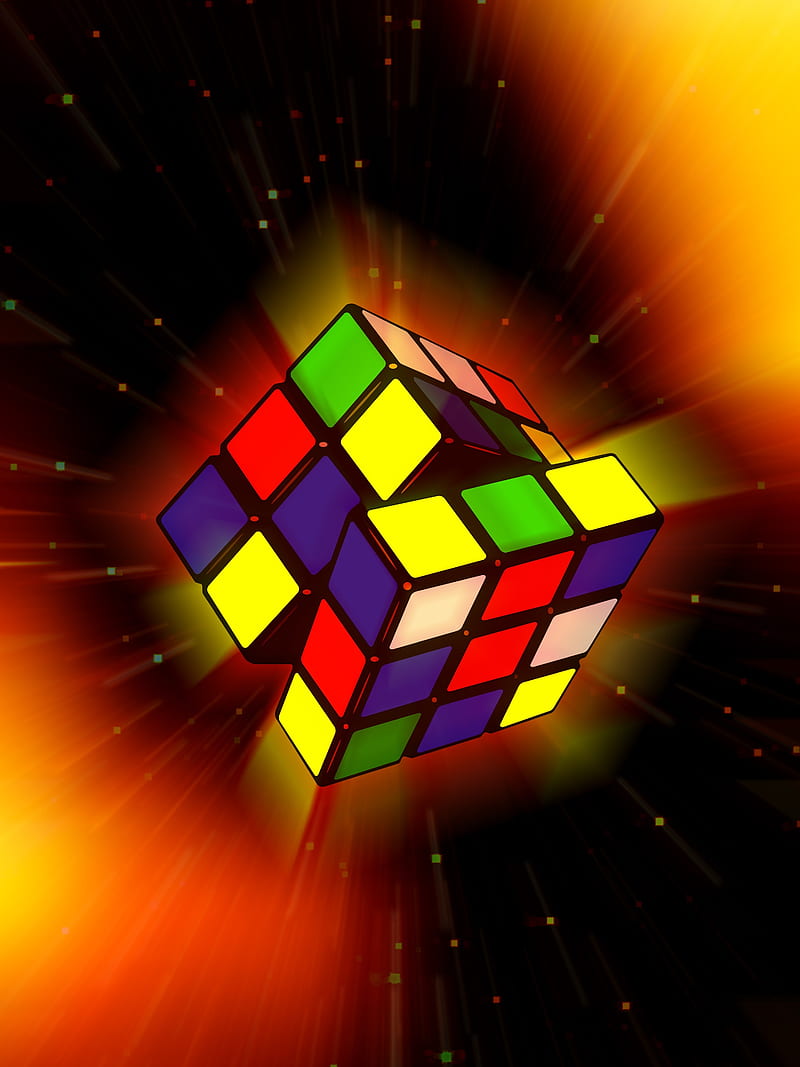 Rubiks Cube, background, colour, cool, game, toy, HD phone wallpaper