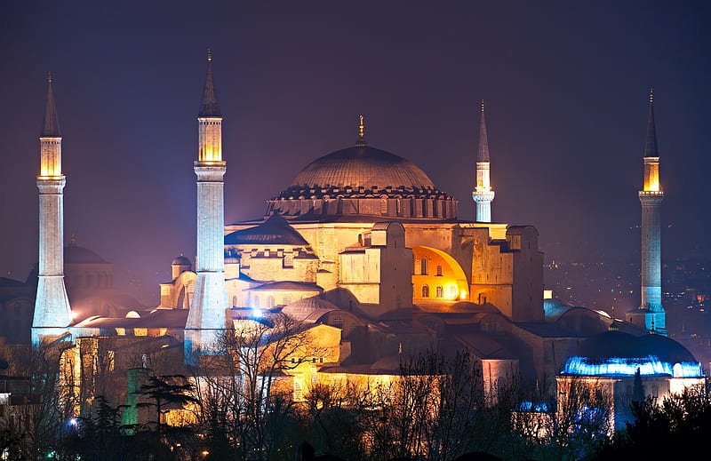 Hagia Sophia and Background, Ayasofya, HD wallpaper