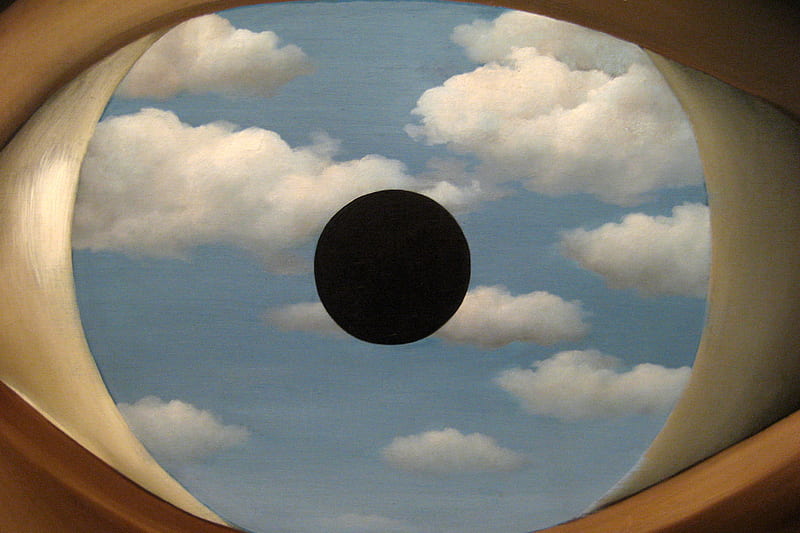 Rene Magritte - The False Mirror, art, rene magritte, the false mirror, eye, painting, HD wallpaper