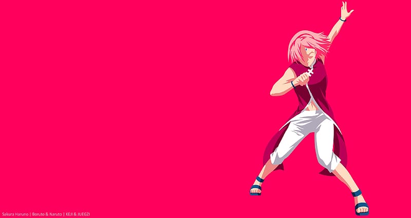 Anime, Naruto, Pink Hair, Minimalist, Sakura Haruno, Short Hair, Boruto, Boruto (Anime), Boruto: Naruto Next Generations, HD wallpaper