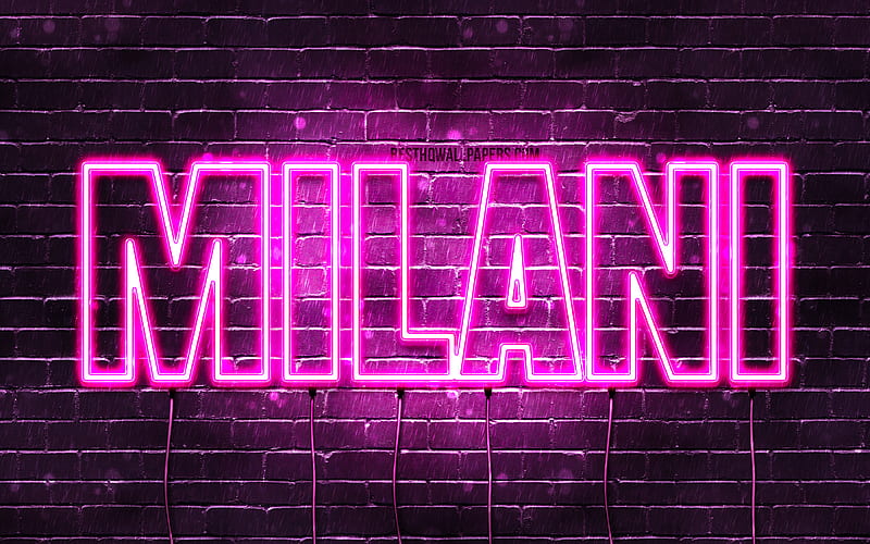 Milani with names, female names, Milani name, purple neon lights ...