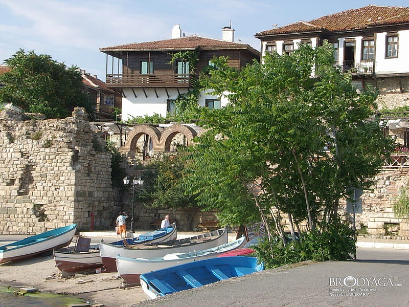 Nessebar, boats, nature, bulgaria, HD wallpaper