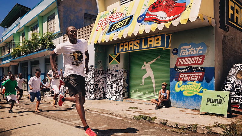 The fastest, Usain Bolt., jamaica, runner, street, kids, HD wallpaper
