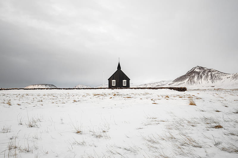 Churches, Church, Iceland, Snow, Winter, HD wallpaper