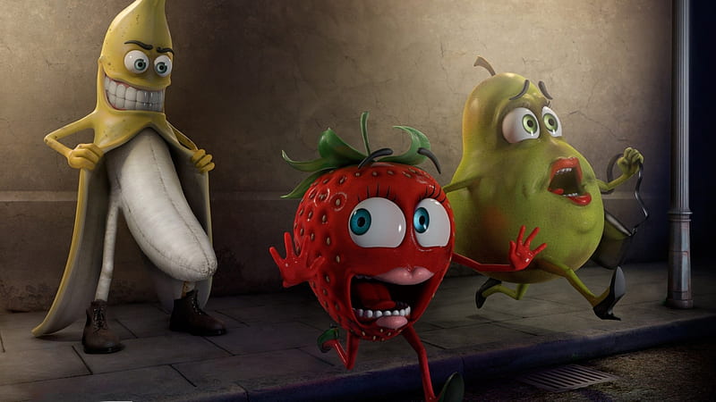 Banana Flasher, pear, funny, strawberry, banana, HD wallpaper | Peakpx