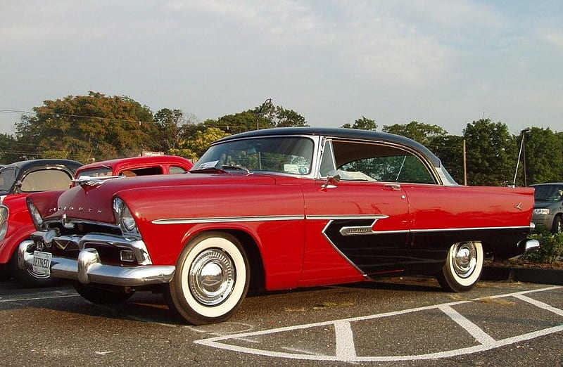 1956 plymouth savoy red and black, savoy, red, plymouth, 1956, black, HD wallpaper