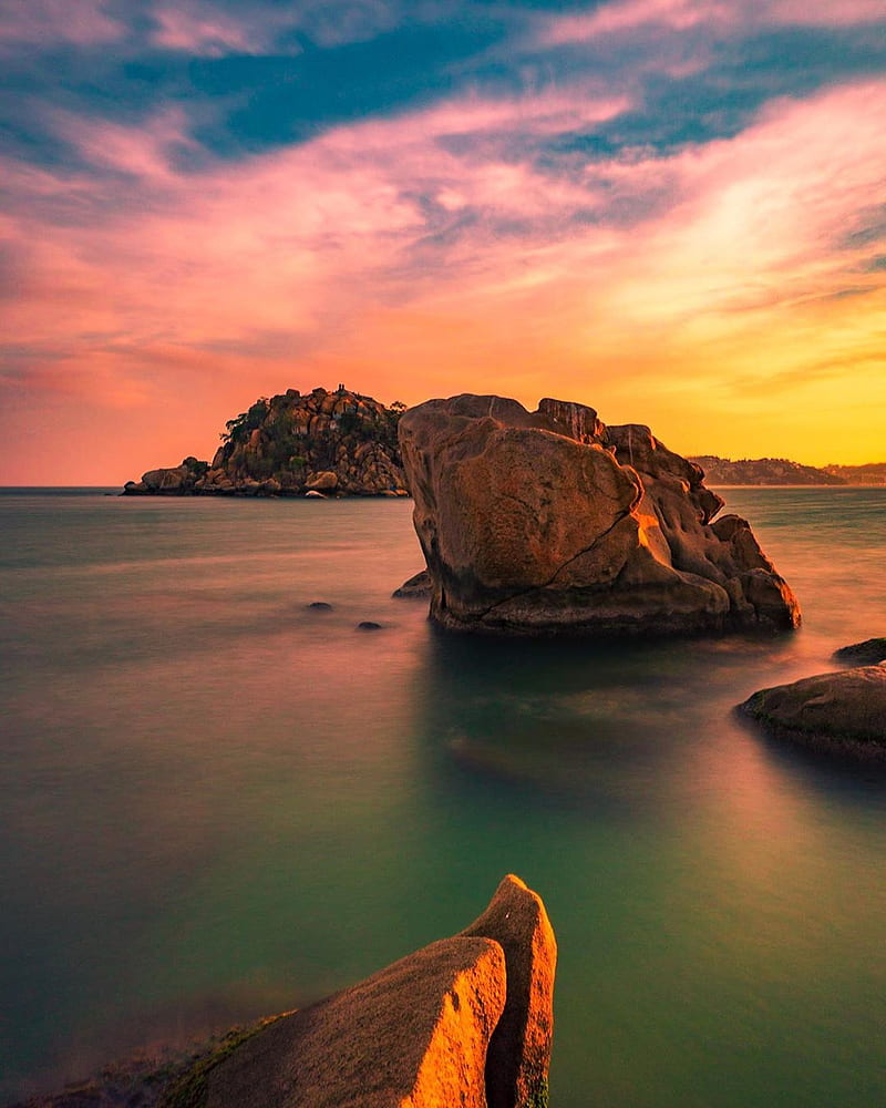 Playa acapulco, acapulco, puesta de sol, gro, Fondo de pantalla de teléfono  HD | Peakpx