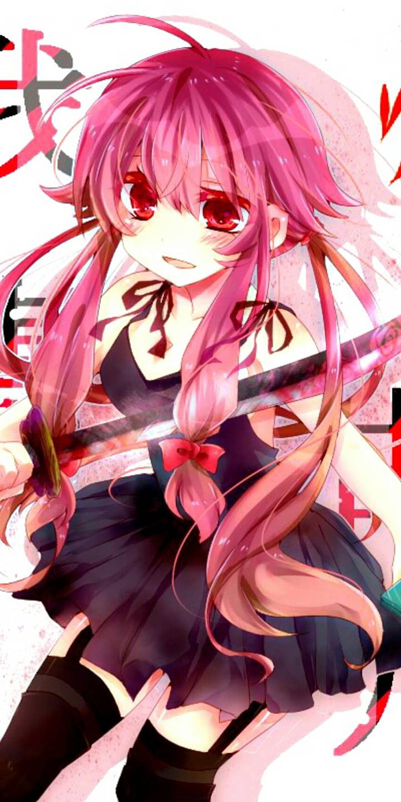 Mirai nikki, anime, art, asasins, girl, nikki, pink, random, waifu, HD  phone wallpaper