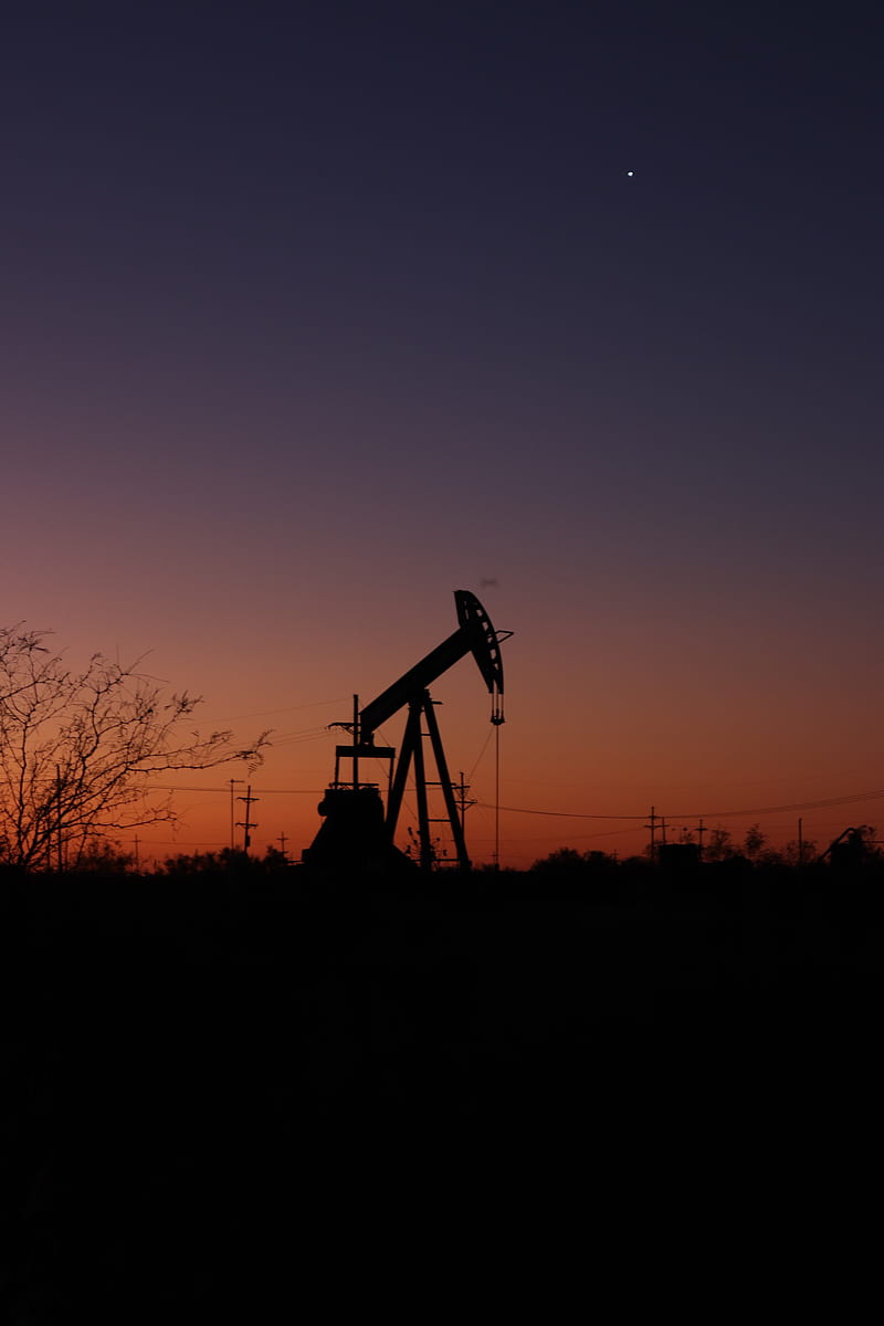 Pump Jack sunset , dawn, landscape, mine, mining, oil, pumpjack, HD phone wallpaper
