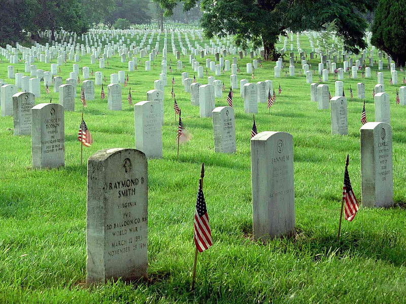 Arlington National Cemetary Memorial Day Flags, memorial day, holiday, american veterans cemetary, honor the dead, servicemen and women, HD wallpaper