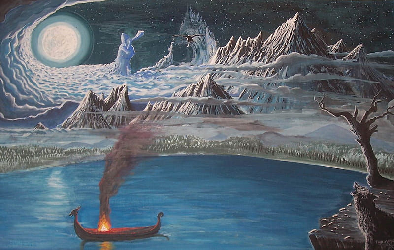 Midgard(Norse myth), ships, stories, ancient, Vikings, HD wallpaper