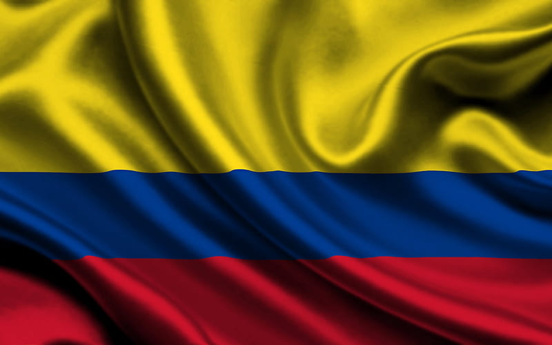 Colombian flag silk, flag of Columbia, satin, flags, Columbia flag, HD wallpaper