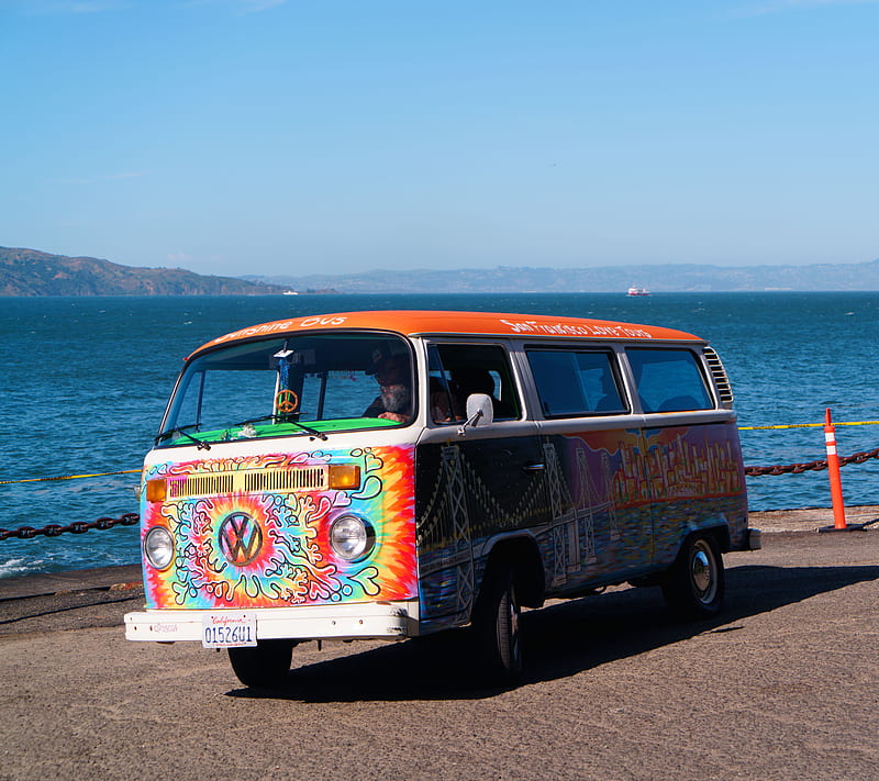 Peace Love and bus, bay area, carros, love, peace, vw, HD wallpaper