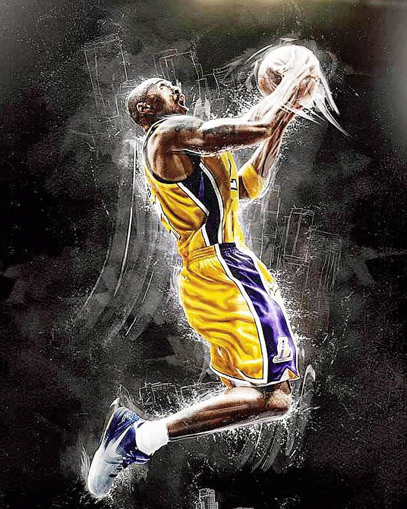 Kobe, dunk, lakers, HD phone wallpaper