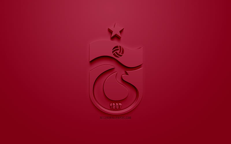 Trabzonspor, creative 3D logo, purple background, 3d emblem, Turkish football club, SuperLig, Trabzon, Turkey, Turkish Super League, 3d art, football, 3d logo, HD wallpaper