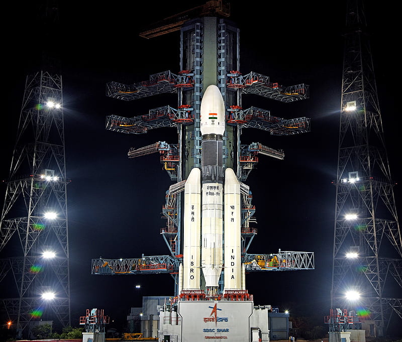 GSLVMKIII-M1, chandrayaan2, gslv, gslvmkiii, indian rocket, isro, jet, moon misson2, rocket, space, HD wallpaper