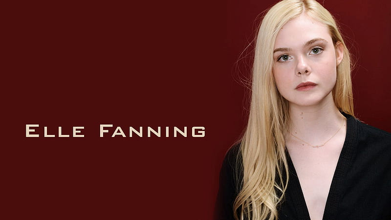 Mary Elle Fanning With Black Dress In Dark Brown Background Mary Elle Fanning, HD wallpaper