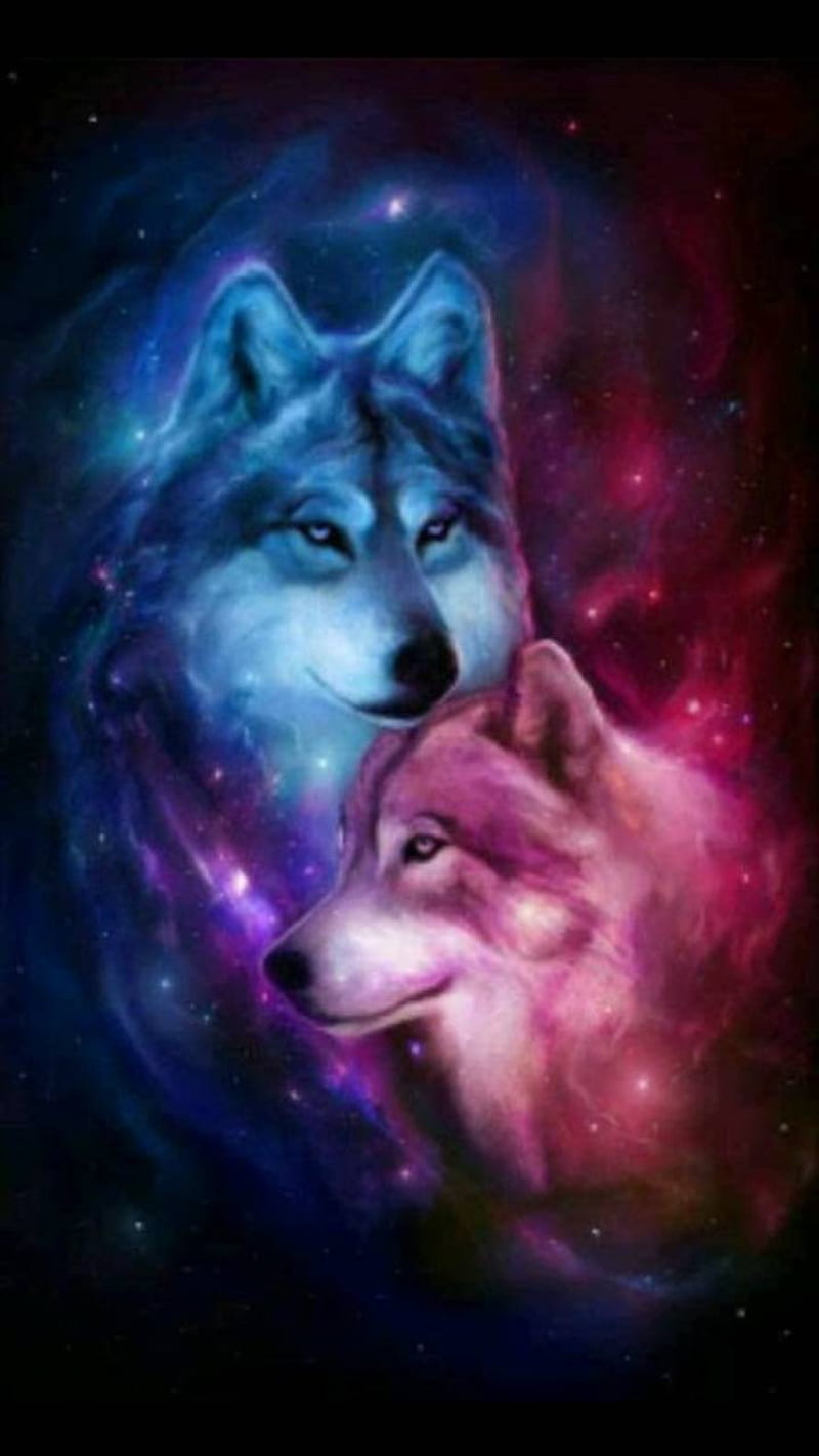 Wolves, boy, girl, wolf, HD phone wallpaper