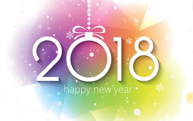 Happy New Year 2018, abstract art, creative, Christmas 2018, New Year 2018, xmas, Christmas, HD wallpaper