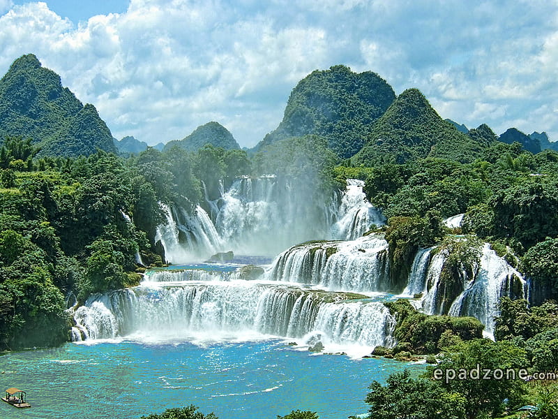 Paradise falls resort, pretty landscape, water, paradise jungle, waterfall, wildlife, beautiful scenery, landscape, jungle, HD wallpaper