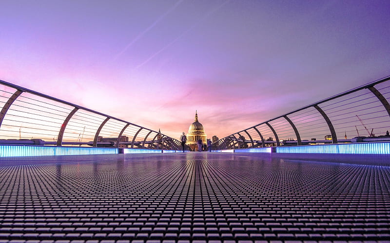 Millennium Bridge, England, London, UK, HD wallpaper