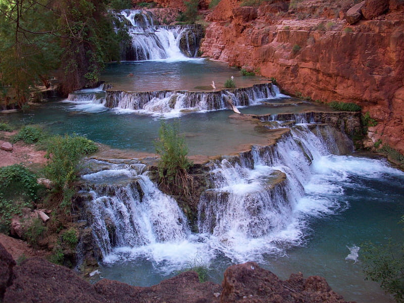 Beaver Falls - Grand Canyon - Arizona - USA, USA, Waterfalls, Grand Canyon, Beaver Falls, Arizona, HD wallpaper