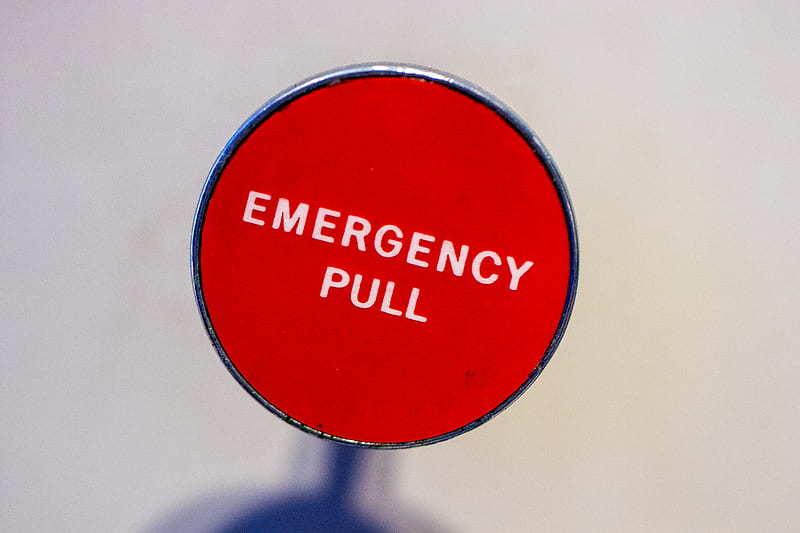 red Emergency Pull lever, HD wallpaper