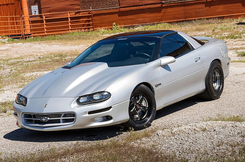 Insane 976-Horsepower, Nitrous-Injected, and Turbocharged 2002 Camaro, Silver, GM, Bowtie, Cowl Hood, HD wallpaper