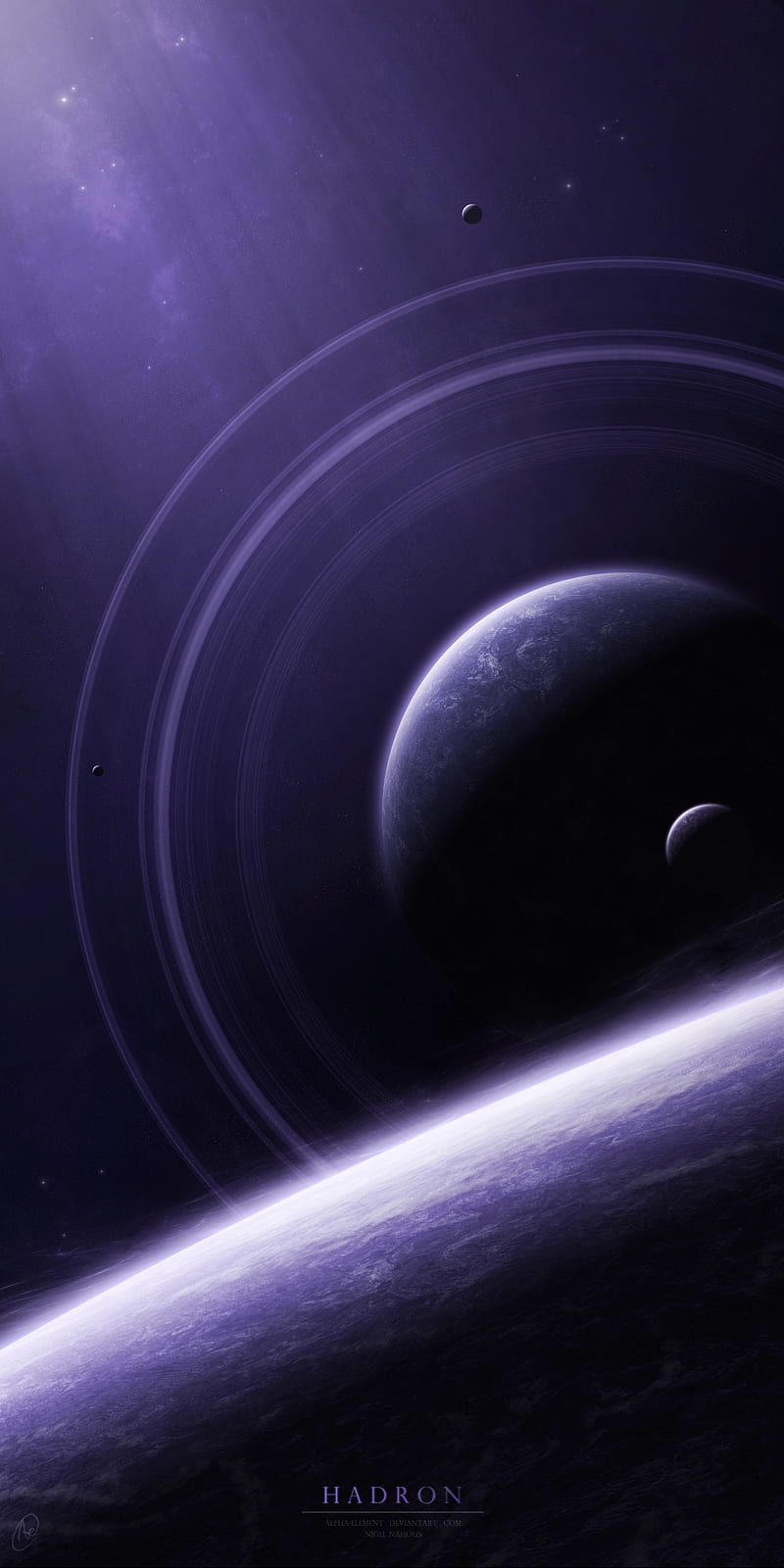 planet, space, outer space, purple dark, HD phone wallpaper