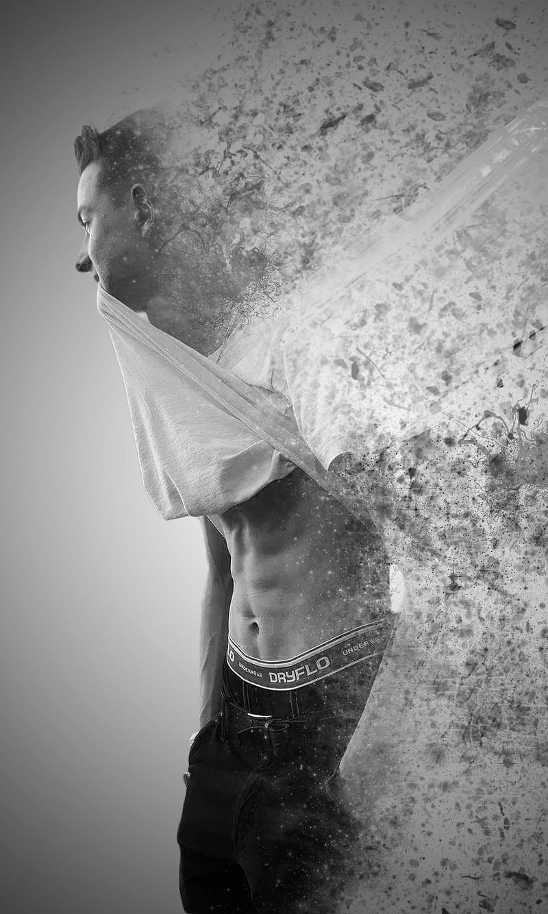 Model Desintegration, 2017, abs, black and white, boxers, classy, dust, hairstyle, huawei, hungarian, hungary, lite, manipulation, p9, particle, hop, samsung, tshirt, underwear, white, workout, HD phone wallpaper