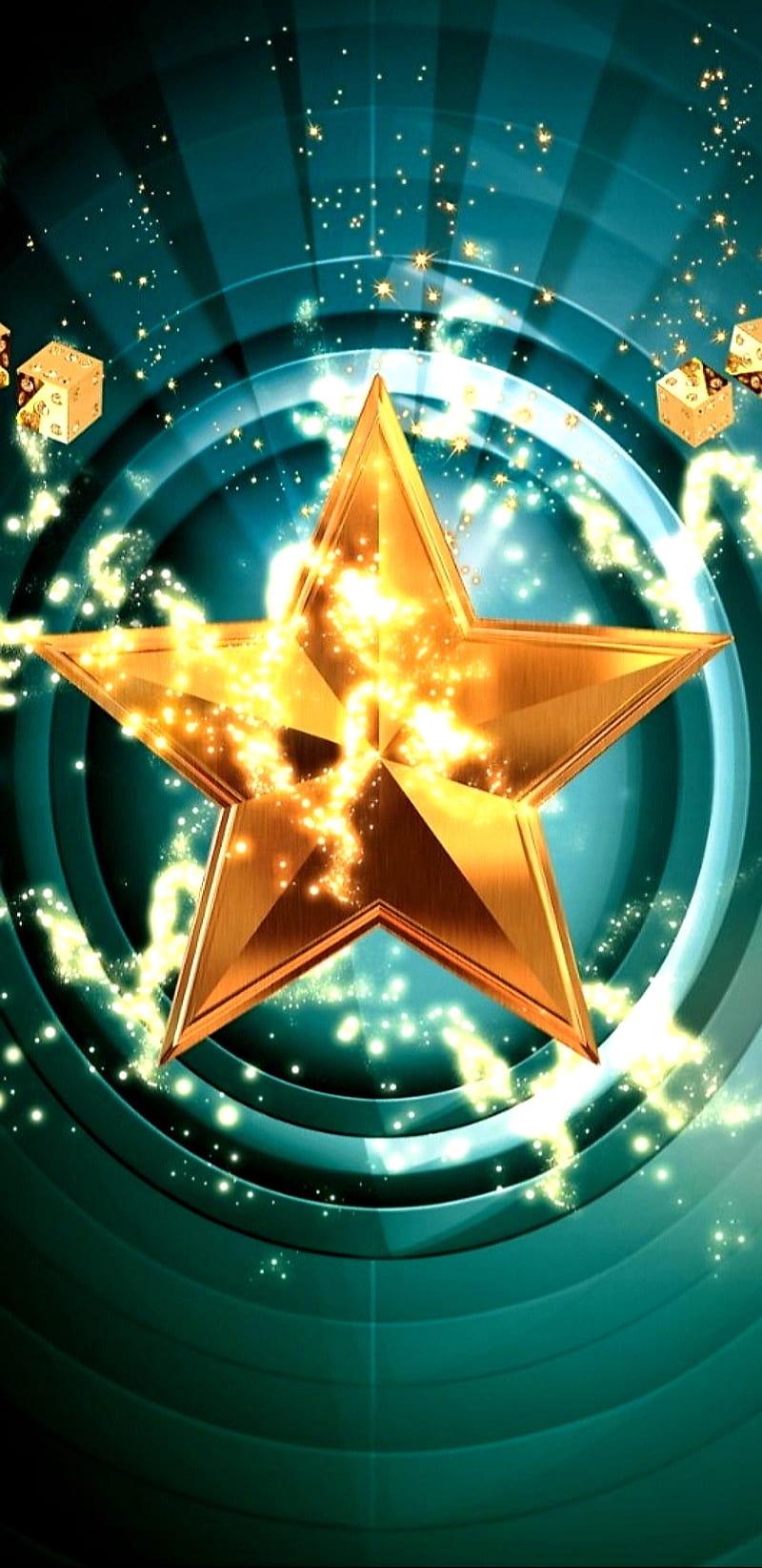 All-Star, gold, golden, green, sparkle, star, stars, teal, HD phone wallpaper
