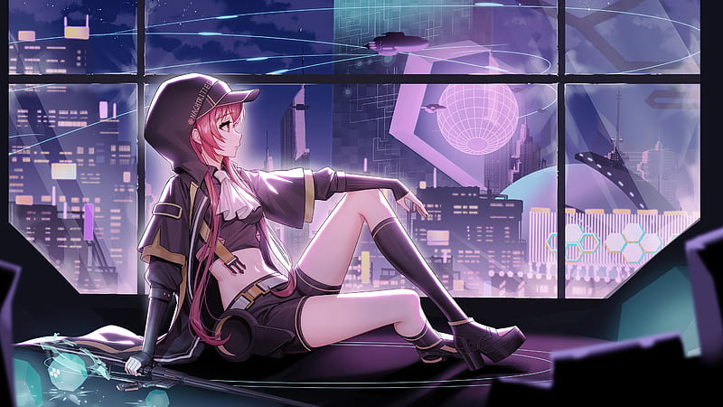 Anime Girl In Scifi World , anime-girl, anime, artist, artwork, digital-art, scifi, cyberpunk, HD wallpaper