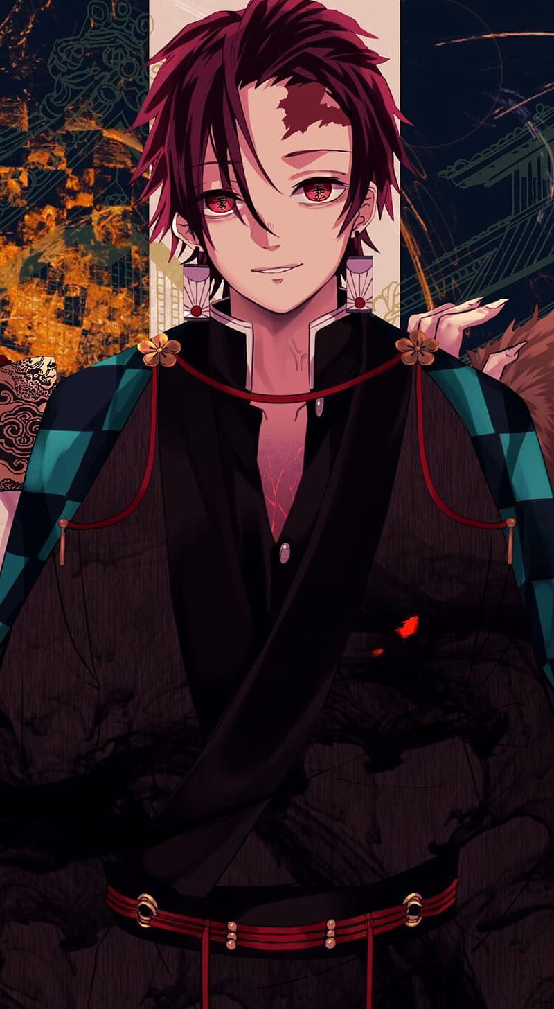 Tanjiro fan-art, anime, demon slayer, kimetsu no yaiba, HD phone