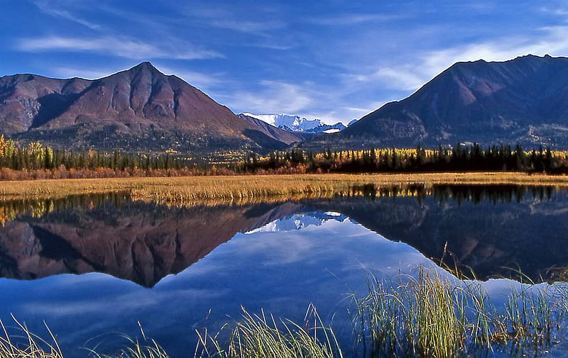 Wrangell St. Elias National Park & Preserve, water, mountains, nature, park, sky, blue, HD wallpaper
