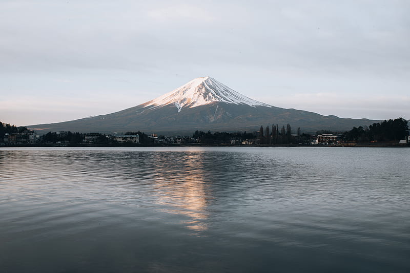 white and black mountain near body of water during daytime, HD wallpaper