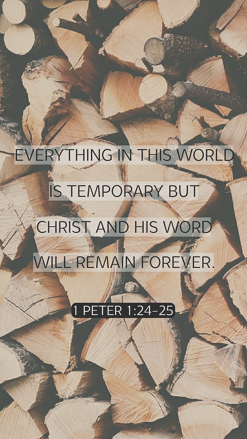 Verses 1, christ, siempre, jesus, remain, saying, spiritual, temporary, wordofgod, world, HD phone wallpaper