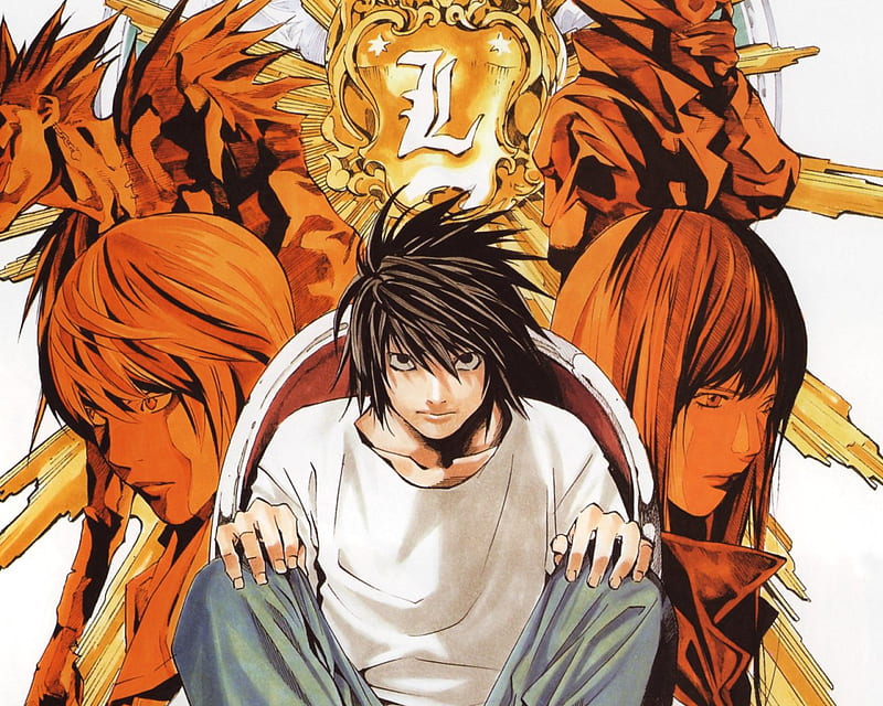 Death Note L wp, anime , death note, japan, japanese animation, HD wallpaper