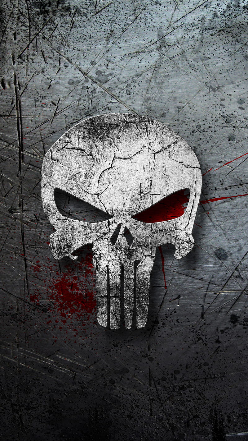 Punisher, marvel, metal, skull, HD phone wallpaper