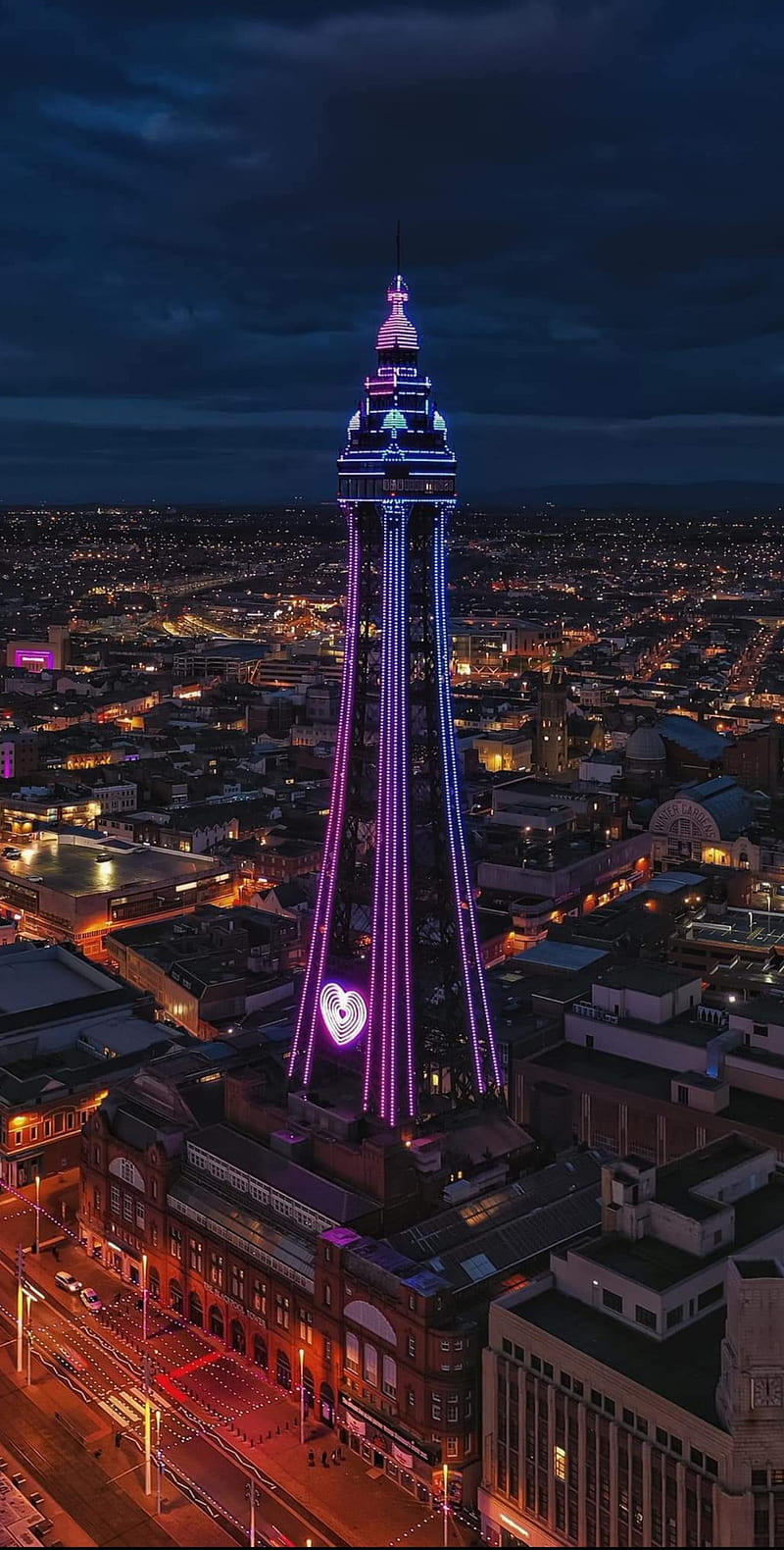 Blackpool Tower uk, building, night, HD phone wallpaper